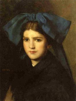 讓 雅尅 亨納 Portrait of a Young Girl with a Bow in Her Hair 讓 雅尅 亨納 Portrait of a Young Girl with a Bow in Her Hair